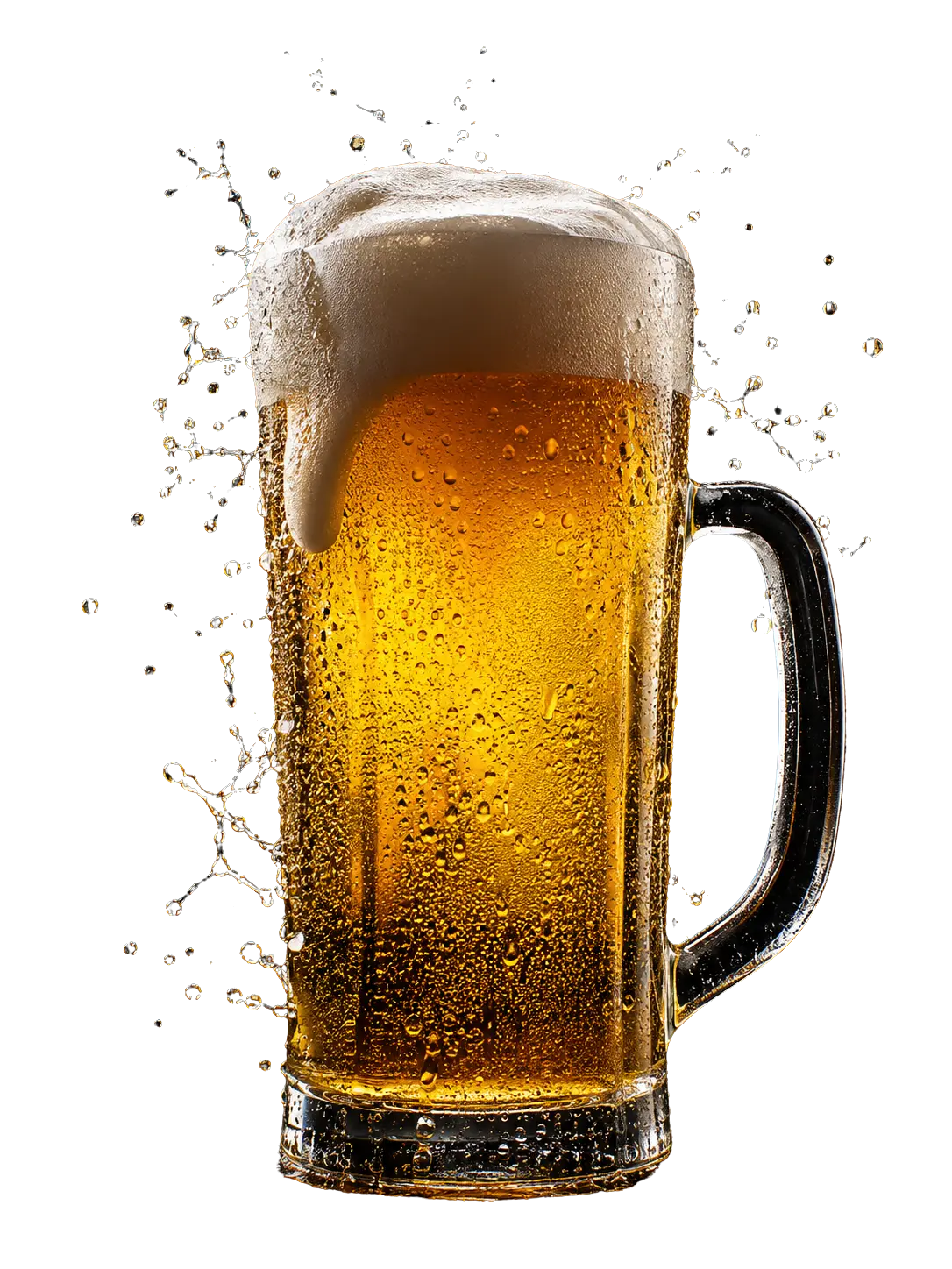 A tall glass of ice-cold beer